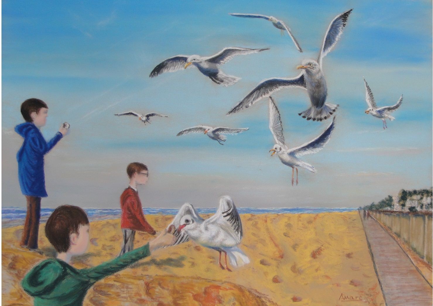 159 les mouettes 30x40 0120 camille ben quand je lui ai dit que je ne l avais pas peint alors que je l avais peint ouf j ai craint le pire pk j adore cette photo 