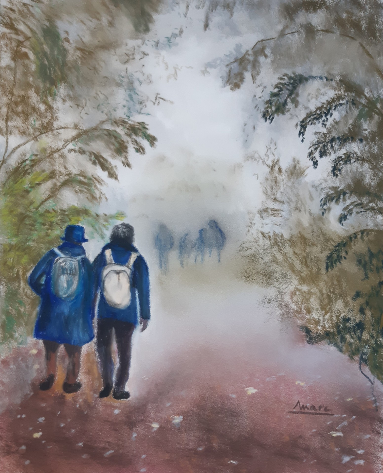 258 rando dans le brouillard 24x30 1124